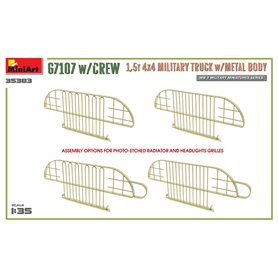 Mini Art 1:35 G7107 W/CREW 1.5T 4X4 MILITARY TRUCK W/METAL BODY