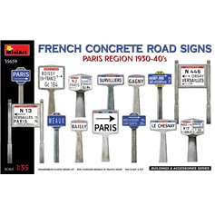 Mini Art 1:35 FRENCH CONCRETE ROAD SIGNS - PARIS REGION 1930-40S 