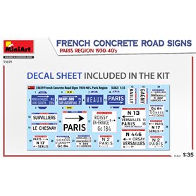 Mini Art 1:35 FRENCH CONCRETE ROAD SIGNS - PARIS REGION 1930-40S