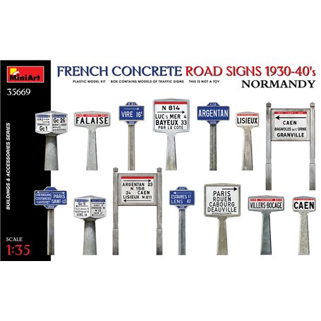 Mini Art 35669 French Concrete Road Signs 1930-40 S. Normandy