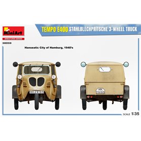 Mini Art 1:35 Tempo E400 Stahlblehpritsche - 3-WHEEL TRUCK