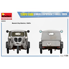 Mini Art 1:35 Tempo E400 Stahlblehpritsche - 3-WHEEL TRUCK