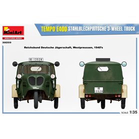 Mini Art 1:35 Tempo E400 Stahlblehpritsche - 3-WHEEL TRUCK