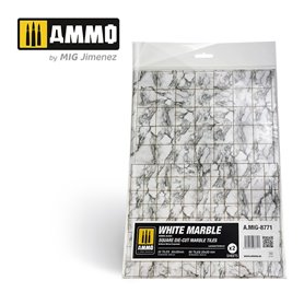 Ammo of MIG White Marble. Square die-cut marble tile