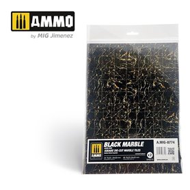 Ammo of MIG Black Marble. Square die-cut marble tile