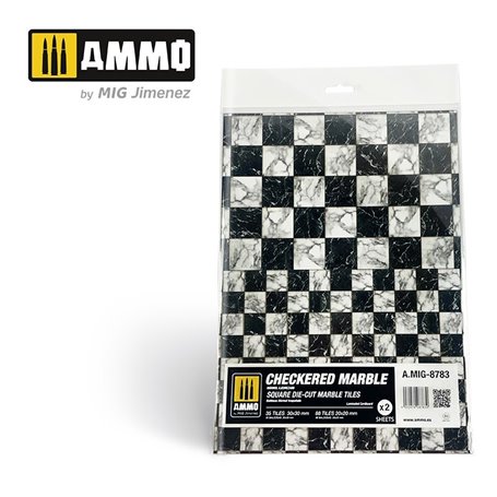 Checkered Marble. Square die-cut marble