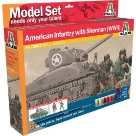 Italeri 1:72 M4 Sherman and US infantry - w/paints 