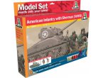 Italeri 1:72 M4 Sherman i piechota amerykańska - z farbami