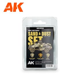 AK Interactive 14034 Zestaw ENAMEL LIQUID PIGMENTS Sand And Dust Set