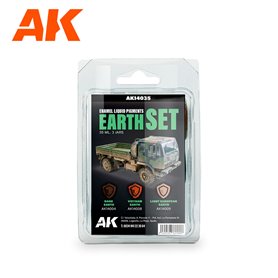 AK Interactive 14035 Zestaw ENAMEL LIQUID PIGMENTS Earth Set