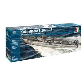 Italeri 1:35 Schnellboot S-26 / S-38 - W/20MM FLAK AND SEA MINES / DEPTH CHARGES