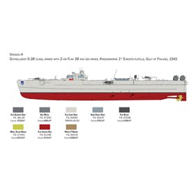 Italeri 1:35 Schnellboot S-26 / S-38 - W/20MM FLAK AND SEA MINES / DEPTH CHARGES