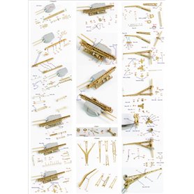 Pontos 1:350 Zestaw waloryzacyjny do USS BB-34 New York 1944 - DETAIL UP SET (TEAK TONE DECK)