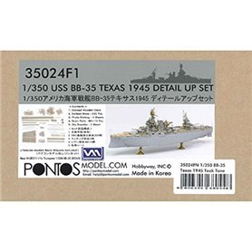 Pontos 35024FN USS BB-35 Texas 1945 Detail Up Set (Teak Tone Deck) 1/350
