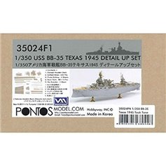Pontos 1:350 Zestaw waloryzacyjny do USS BB-35 Texas 1945 - DETAIL UP SET (TEAK TONE DECK)