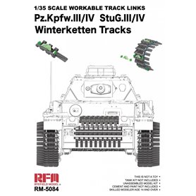 RFM 1:35 Gąsienice WORKABLE WINTERKETTEN TRACK LINKS do Pz.Kpfw.III / Pz.Kpfw.IV