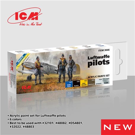 ICM 3046 Acrylic Paints Set Luftwaffe Pilots