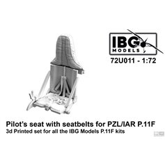 IBG 1:72 Fotel pilota z pasami bezpieczeństwa do PZL/IAR P.11F dla IBG