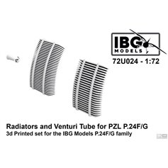 IBG 1:72 Radiators and Venturi tube for PZL P.24F/G - IBG 