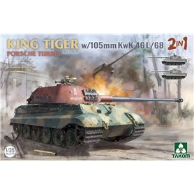 Takom 2178 King Tiger Porsche Turret Sd.Kfz.182 w/105 mm KwK 46L/68 2 in 1