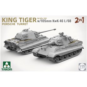 Takom 2178 King Tiger Porsche Turret Sd.Kfz.182 w/105 mm KwK 46L/68 2 in 1