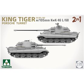 Takom 2178 King Tiger Porsche Turret Sd.Kfz.182 w/105 mm KwK 46L/68 2 in 1