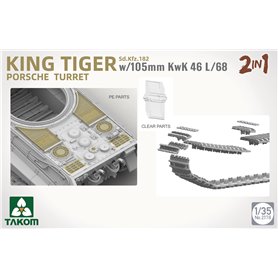 Takom 2178 King Tiger Porsche Turret Sd.Kfz.182 w/105 mm KwK 46L/68 2 in 1