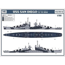 Vee Hobby E57012 1/700 USS San Diego CL-53 1944 Deluxe Edition