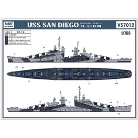 Vee Hobby V57012 1/700 USS San Diego CL-53 1944