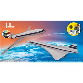Heller 1:100 Caravelle + Concorde - STARTER KIT - w/paints 