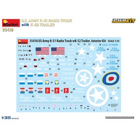Mini Art 1:35 US Army K-51 - RADIO TRUCK W/K-52 TRAILER - INTERIOR KIT