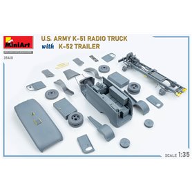 Mini Art 1:35 US Army K-51 - RADIO TRUCK W/K-52 TRAILER - INTERIOR KIT