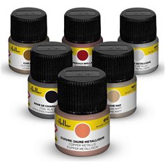 Heller 9404 Colour Set Oldtimer Acrylic 6 X 12 ml + Brush, 011, 012, 020, 062, 085, 103