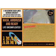1 Man Army 1:48 Stencil masks GENERIC DASH LINES - GERMAN AIRCRAFT 