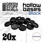 Green Stuff World Hollow Plastic Bases - BLACK 25mm