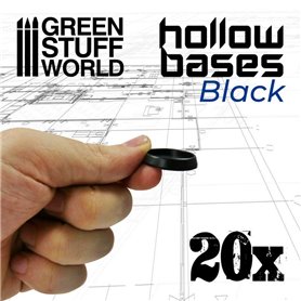 Green Stuff World Hollow Plastic Bases - BLACK 25mm