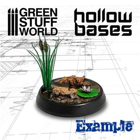 Green Stuff World Hollow Plastic Bases - BLACK 25mm