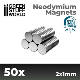 Green Stuff World NEODYMIUM MAGNETS N35 - 3x2mm - 50szt.