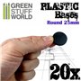 Green Stuff World Plastic Bases - Round 25mm BLACK