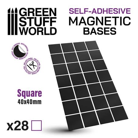 Green Stuff World Square Magnetic Sheet SELF-ADHESIVE - 40x40mm