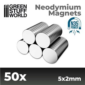 Green Stuff World NEODYMIUM MAGNETS N35 - 5x2mm - 50szt.