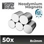 Green Stuff World Neodymium Magnets 8x2mm - 50 units (N35)