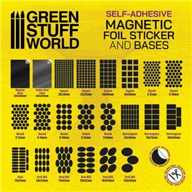 Green Stuff World Rectangular Magnetic Sheet SELF-ADHESIVE - 100x50mm