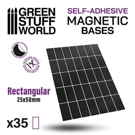 Green Stuff World RECTANGULAR MAGNETIC SELF-ADHESIVE - 25mm x 50mm