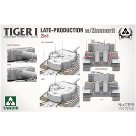 Takom 1:35 Pz.Kpfw.VI Tiger I - LATE-PRODUCTION W/ZIMMERIT 2IN1