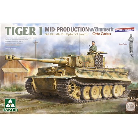 Takom 2200 Tiger I Sd.Kfz.181 Mid-Production w/Zimmerit Limited Edition Otto Carius
