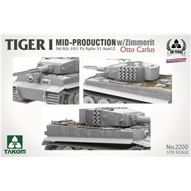 Takom 1:35 Pz.Kpfw.VI Tiger I - MID-PRODUCTION W/ZIMMERIT - OTTO CARIUS - LIMITED EDITION