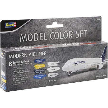 Revell 36203 Zestaw farb akrylowych MODEL COLOR SET - MODERN AIRLINER (8 x 18 ml)