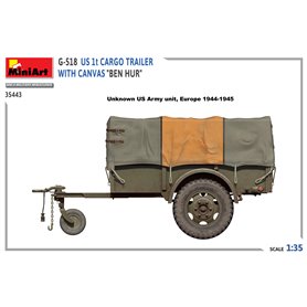 Mini Art 1:35 G-518 US 1T CARGO TRAILER W/CANVAS BEN HUR