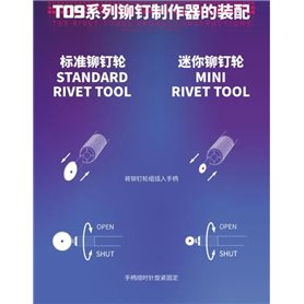 Galaxy Tools Nitowadło MINI RIVET TOOL 0.30mm / 0.40mm / 0.50mm - 3szt.